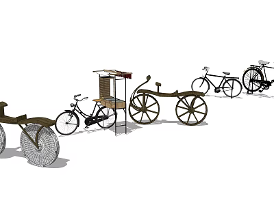 Various Bicycle Models Featuring Retro Designs And Classic Wheel Styles 3d model