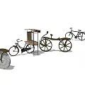 Various Bicycle Models Featuring Retro Designs And Classic Wheel Styles 3d model