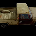 Old Rusty Vintage Pickup Truck With Open Door Weathered Exterior Design