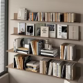 Organized Books And Magazines Collection On Wooden Shelf With Window Blinds