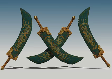 knife dragon knife machete video game props 3d model