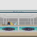 Strawberry Mall Store With Open Counter String Lights Surfboard Decor And Beach Theme