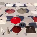 Assorted Colorful Sunshades And Canopies With Various Outdoor Design Styles