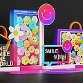 Colorful Smile Faces Photo Spot With Flower Decorations And Ambient Lighting