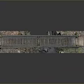 Detailed Model Railway Bridge With Wooden Railings Railway Tracks Gravel And Fallen Leaves