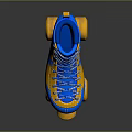 Vibrant Blue And Yellow High Top Roller Skates With Classic Laces And Yellow Wheels
