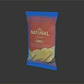 Natural Potato Chips In Vibrant Orange Packaging With Crispy Texture