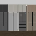 Modern Refrigerator Freezer Units With Various Color Finishes In Kitchen Cabinet Design