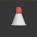 Modern White Computer Megaphone with Pink Blue Handle Stylish Desktop Accessory