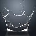Dynamic Water Fountain With Splashing Water Droplets And Crown Like Shape