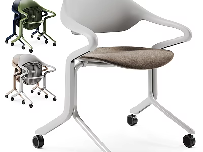 Modern Ergonomic Fabric Padded Office Chair With Multiple Color Choices And Silent Rolling Casters 3d model