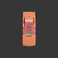 Orange Classic Car With Rebel Flag And 01 Marking 3d model