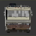 Vintage Beige Striped Motorhome With Roof Storage Box And W Logo