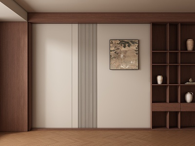 Living room study background wall model