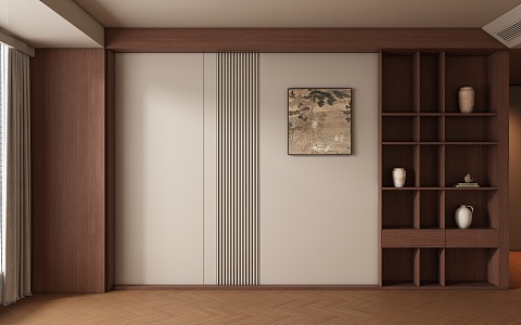 Living room study background wall 3d model