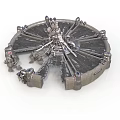 Detailed Sci-Fi Circular Metallic Platform With Central Machinery And Surrounding Modules