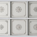 French ceiling plaster carved lines 3d model