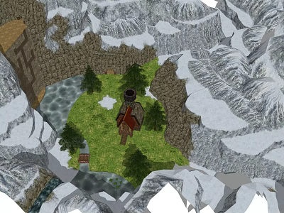 Modern Chalet Village Snow Mountain Cedar Cabin Xanadu 3d model