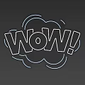 Multiple Colorful Neon Decorative Lights with Glowing Wow Lettering for Party Decoration