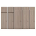 Modern Hinged Door Design With Vertical Grooves And Sleek Metal Handle 3d model