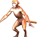 Realistic 3D Monkey Model With Standing Posture And Brown Fur Details 3d model