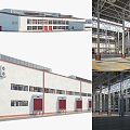 Steel structure industrial workshop warehouse workshop industrial workshop chemical factory workshop production archery bus logistics workshop warehouse warehouse factory 3d model