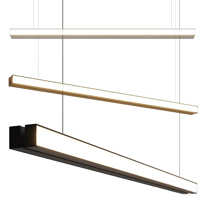 Modern Linear Pendant Lights in Gold Black White with Sleek Contemporary Design 3d model