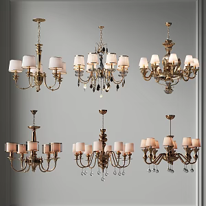 Chandelier Multi-head Ring Chandelier Hotel Sales Office Chandelier Restaurant Chandelier Bar Table Chandelier Study Chandelier Bedside Chandelier 3d model