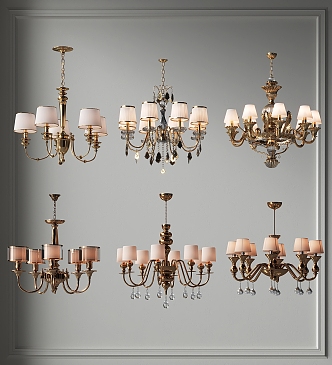 Chandelier Multi-head Ring Chandelier Hotel Sales Office Chandelier Restaurant Chandelier Bar Table Chandelier Study Chandelier Bedside Chandelier 3d model