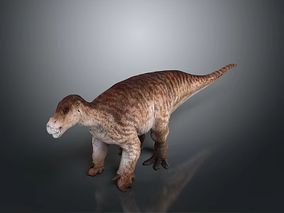 Dinosaur Model With Brown And White Stripes In Standing Position Showing Realistic Details 3d model