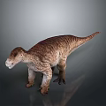 Dinosaur Model With Brown And White Stripes In Standing Position Showing Realistic Details