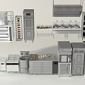 Modern Stainless Steel Kitchen Appliances with Ovens Refrigerators Ranges and Cabinets