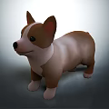 Brown And White Corgi Dog 3D Rendered Model In Standing Pose 3d model