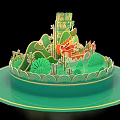 Dragon Boat Festival 3D Layered Decoration With Zongzi Dragon And Bamboo