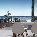 Outdoor Table With Modern Chairs In Beach And Garden Outdoor Settings