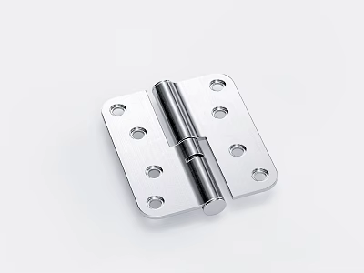 Stainless Steel Hinge With Shiny Finish And Multiple Mounting Holes For Furniture Hardware 3d model
