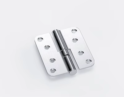 Stainless Steel Hinge With Shiny Finish And Multiple Mounting Holes For Furniture Hardware 3d model