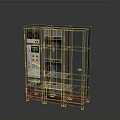 Vintage Electronic Control Cabinet With Multiple Display Screens And Control Panels Design