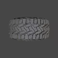 Durable Off Road Car Tire With Deep Tread Pattern And Black Wheel Rim 3d model