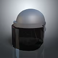 Military Weapon Helmet with Silver Surface Transparent Face Shield and Protective Design Features