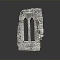 Ancient Gothic Stone Window Frame Architectural Structure with Intricate Design
