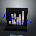 Stylish Black Scroll Household Supplies Featuring Silver Bar Chart And Blue Curve