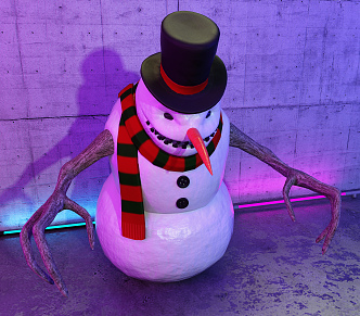 Modern toy snowman monster 3d model