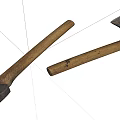 Vintage Axes as Weapons with Rusted Metal Heads and Worn Wooden Handles