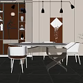 Modern Dining Table Chair Combination Dining Table Chair 3d model