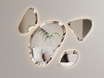 Mirror pendant mirror decorative wall decoration 3d model