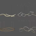Elegant Modern Chandeliers With Geometric Metal Lines And Abstract Artistic Shapes