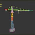 Yellow Tower Crane Heavy Construction Equipment With Tall Structure For Industrial Projects 3d model