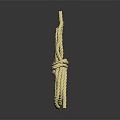 Beige Twisted Rope In Knotted Coiled Shape On Dark Background