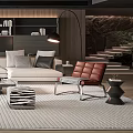 Modern Living Room Interior With Open Concept Gray Sofa Wooden Flooring Floor Lamp Coffee Table